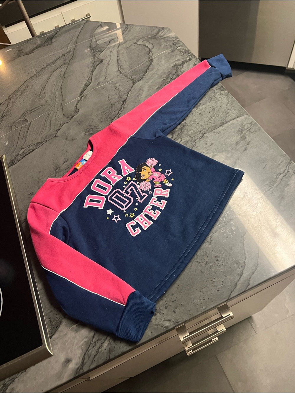 Vintage Dora Cheer Navy & Pink Girls' Sweatshirt